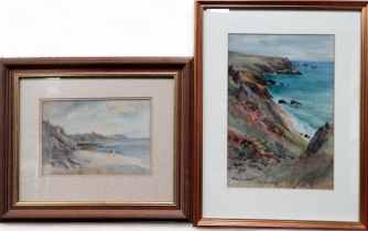 # Sidney James BEER (1875-1952) Figures On A Beach Watercolour Signed lower left Framed and glazed