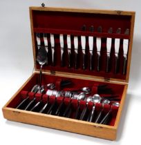 A vintage cutlery service by Eldan - six place settings, including fish eaters and serving items,