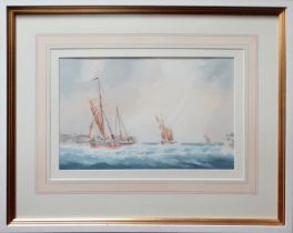 Alan STARK (British 20th Century) Sailing Vessels Entering A Harbour Watercolour Signed lower