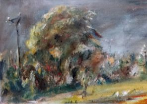 # Harry RUTHERFORD (1903-1985) Cornwall Landscape Oil on paper Signed lower left Framed and glazed