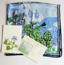 SCARLETT Alice - an original design silk scarf 'British Blue', 90 x 90cm, together with branded gift