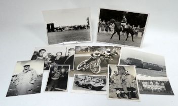 A small quantity of sporting photographs - including football, speedway and horse racing. (qty)