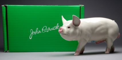 A Beswick Middle White boar - model no. 4117, 10cm high, boxed