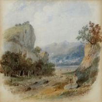 Attributed to George Bryant CAMPION (1776-1870) Valley To A Lake Watercolour Indistinctly titled and