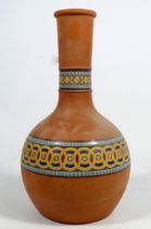 An Aesthetic Movement terracotta vase - Samuel Alcock & Co., decorated with guilloche pattern bands,