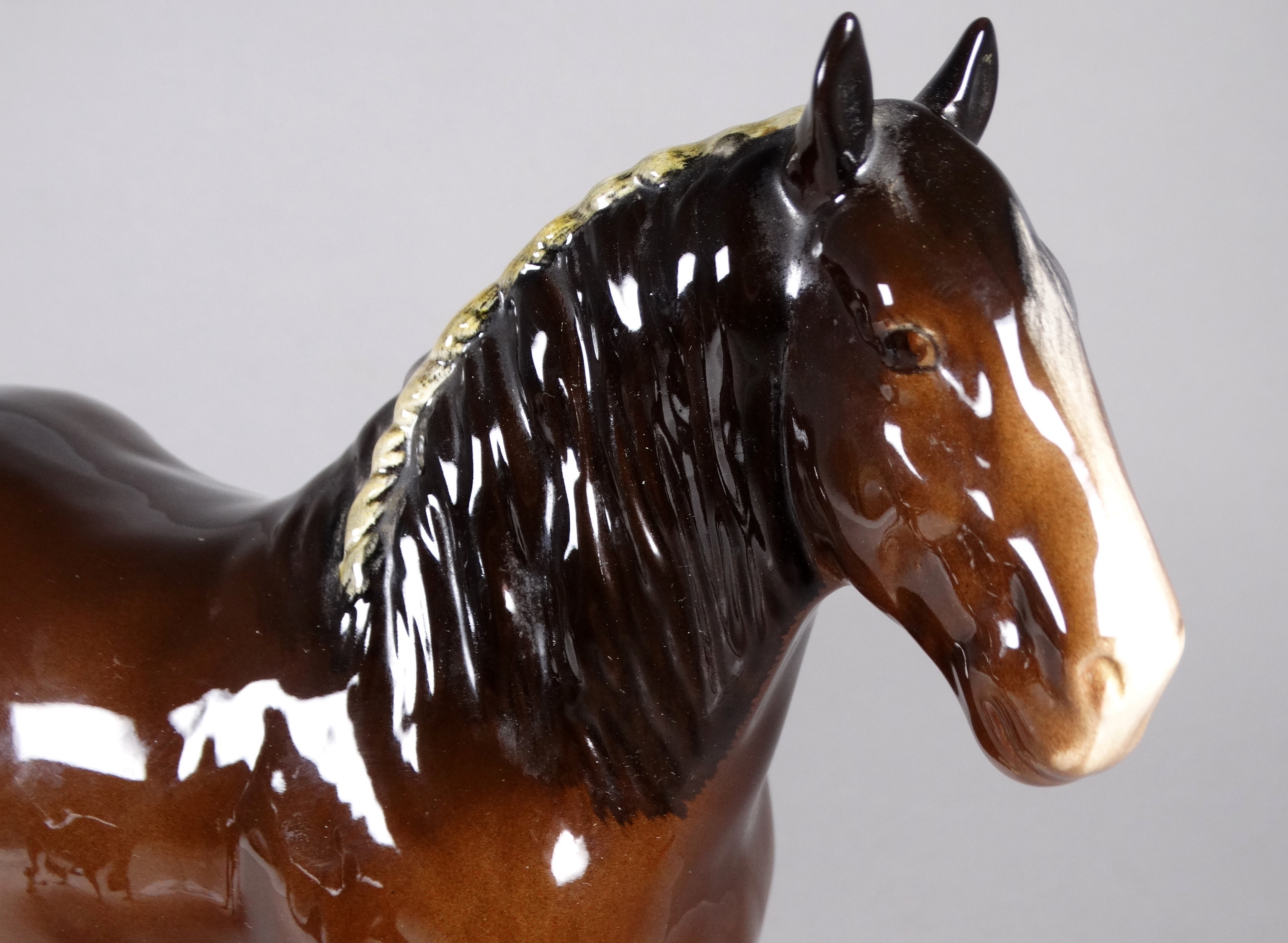 A Beswick bay shire horse - standing, 21cm high, together with a smaller bay stallion (2) - Image 3 of 6