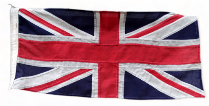 A Union flag - of stitched construction, 174 x 90cm, together with two stitched red ensign flags