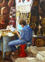 # Nancy BAILEY (1913-2012) Brass Worker, Sidi-Bu-Said Oil on canvas Signed lower right and titled