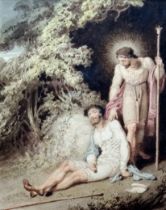Richard WESTALL (1765-1836) The Good Samaritan Watercolour Indistinctly signed with initials lower