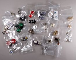 Twenty-five costume jewellery earrings