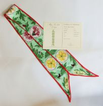 SCARLETT Alice - an original design silk twill 'Tehidy Hedgerow', 8 x 120cm, together with gift