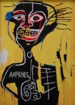 # Jean-Michel BASQUIAT (1960-1988) Cabeza Giclee on canvas Framed Picture size 86 x 62cm Overall