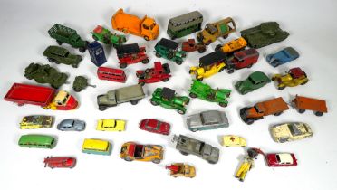 A quantity of Dinky toy cars - various including commercial vehicles and sports saloons, some