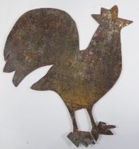 21st century British Naive School - a zinc figure of a cockerel, in silhouette, height 44cm.