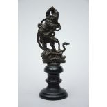 Bronze sculpture 'temple guardian', Japan or China (bronze h10cm)