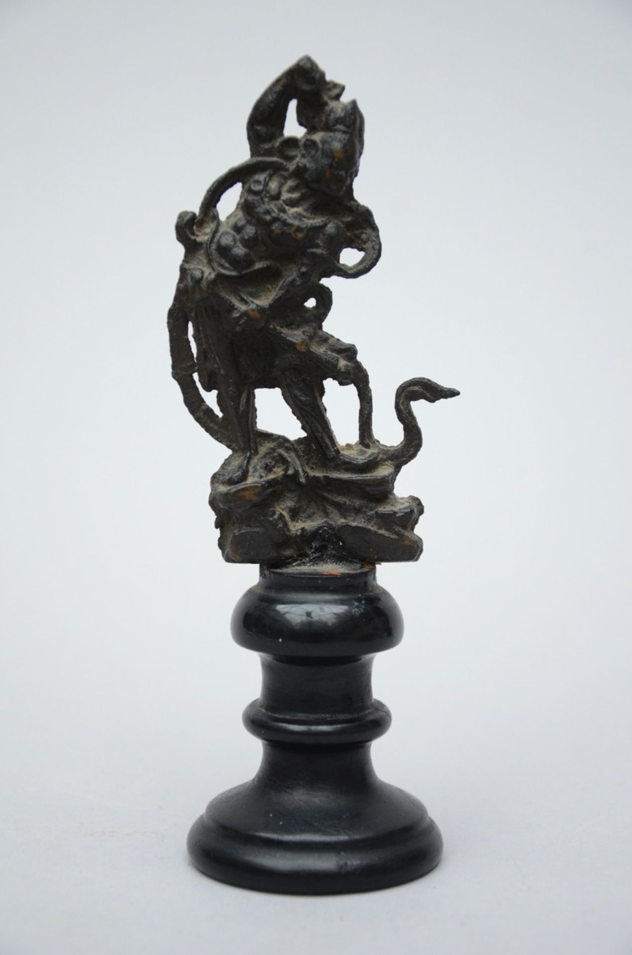 Bronze sculpture 'temple guardian', Japan or China (bronze h10cm)