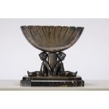 Sylvestre: decorative coupe in silver plated bronze 'amours', Susse frËres foundry (31x33x15cm)