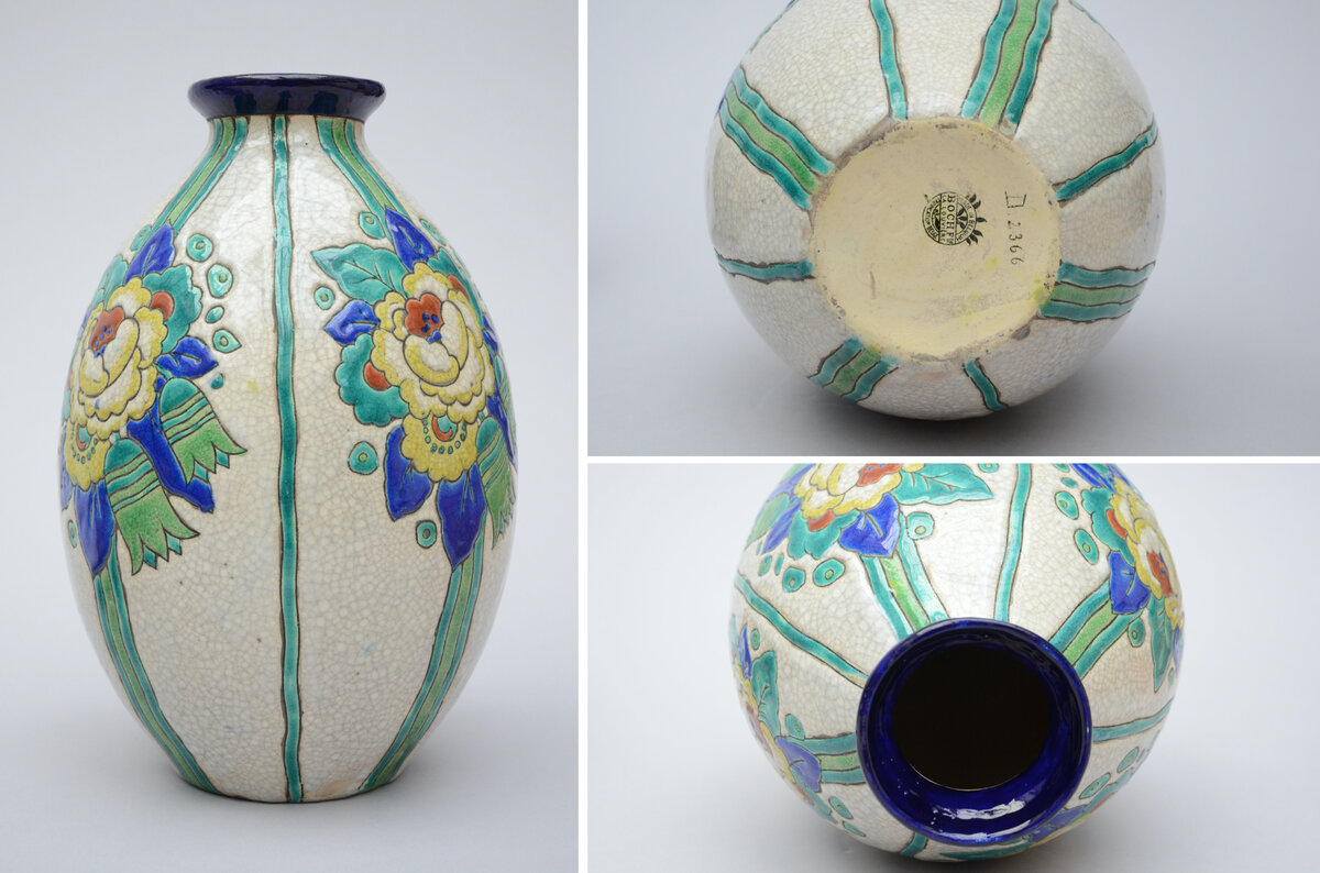 4 Art Deco vases in grËs keramis, Boch La LouviËre (D2366) (between 16 - 35cm) - Image 3 of 5