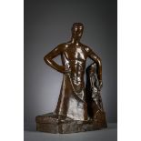 Olivier Piette: bronze sculpture 'torso' foundry Vindevogel (46x29x15cm)