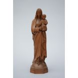 Ch. Cocquyt: Madonna and Child in carved wood (h35cm) (*)