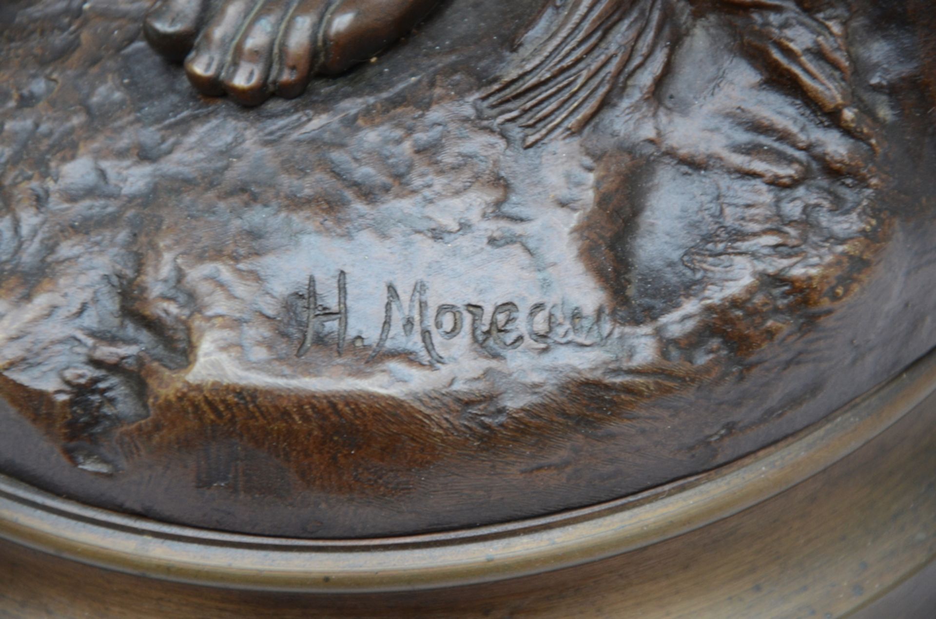 Moreau Mathurin: a bronze statue 'Musician' (h65cm) - Image 3 of 4