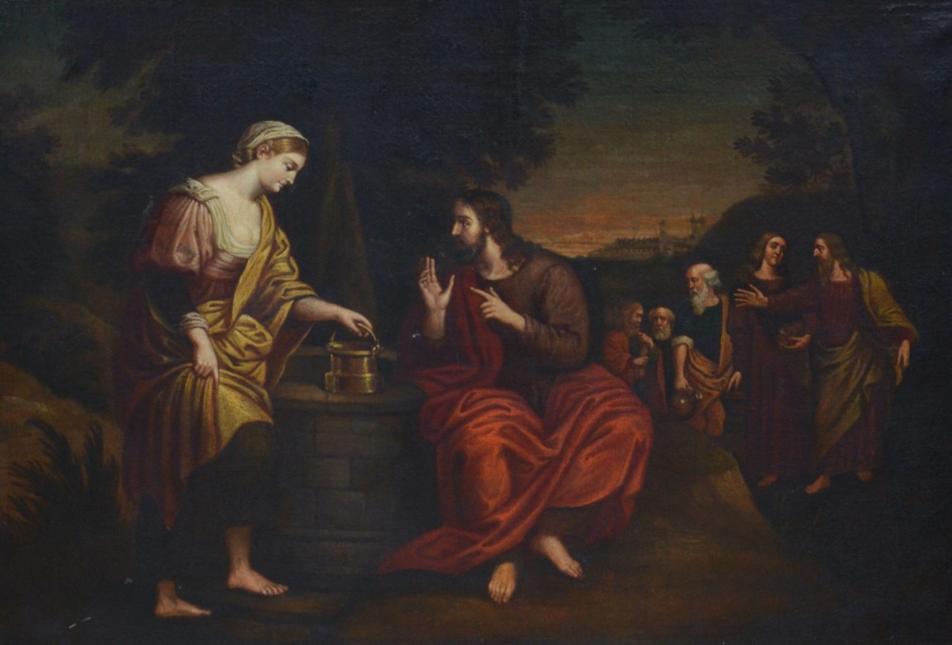 Anonymous: painting (o/c) 'Christ and the Samaritan woman' (79x115cm) (*)