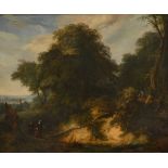 Hilaire Kreins: painting (o/c) 'landscape with figures' (54x65cm) (*)