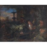 Anonymous (17th century): painting (o/c) 'still life with figures' (35x42cm) (*)