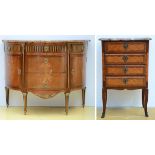 Louis XVI style half-moon cabinet (87x110x47cm) (*)