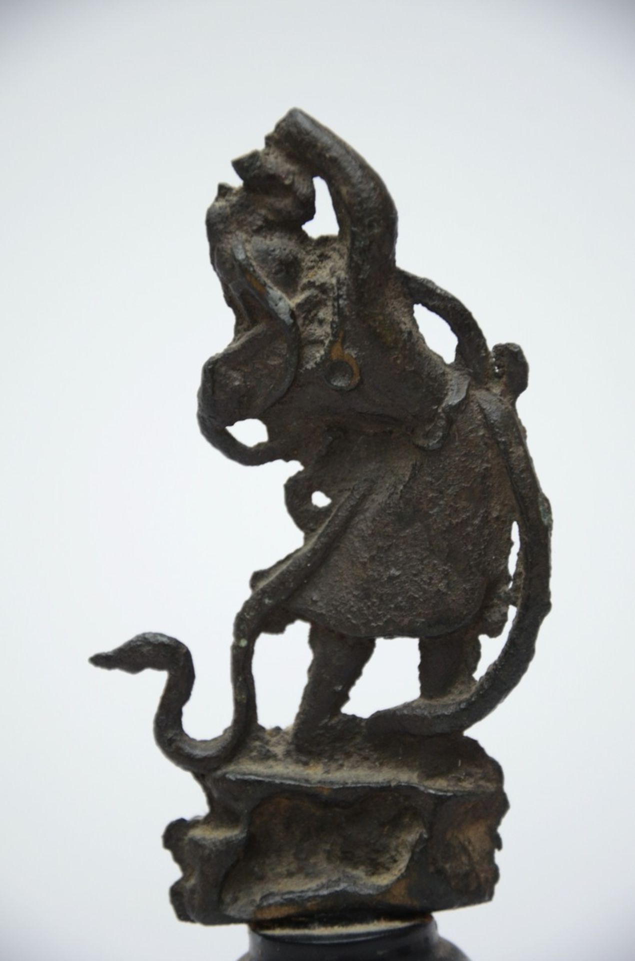 Bronze sculpture 'temple guardian', Japan or China (bronze h10cm) - Image 3 of 4