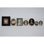 A collection of miniatures 'portraits', 18th and 19th century (between 4.5 and 8cm)
