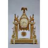 A Louis XVI style clock in bronze and SËvres biscuit 'Bergmiller a Paris' (62x45x12cm)