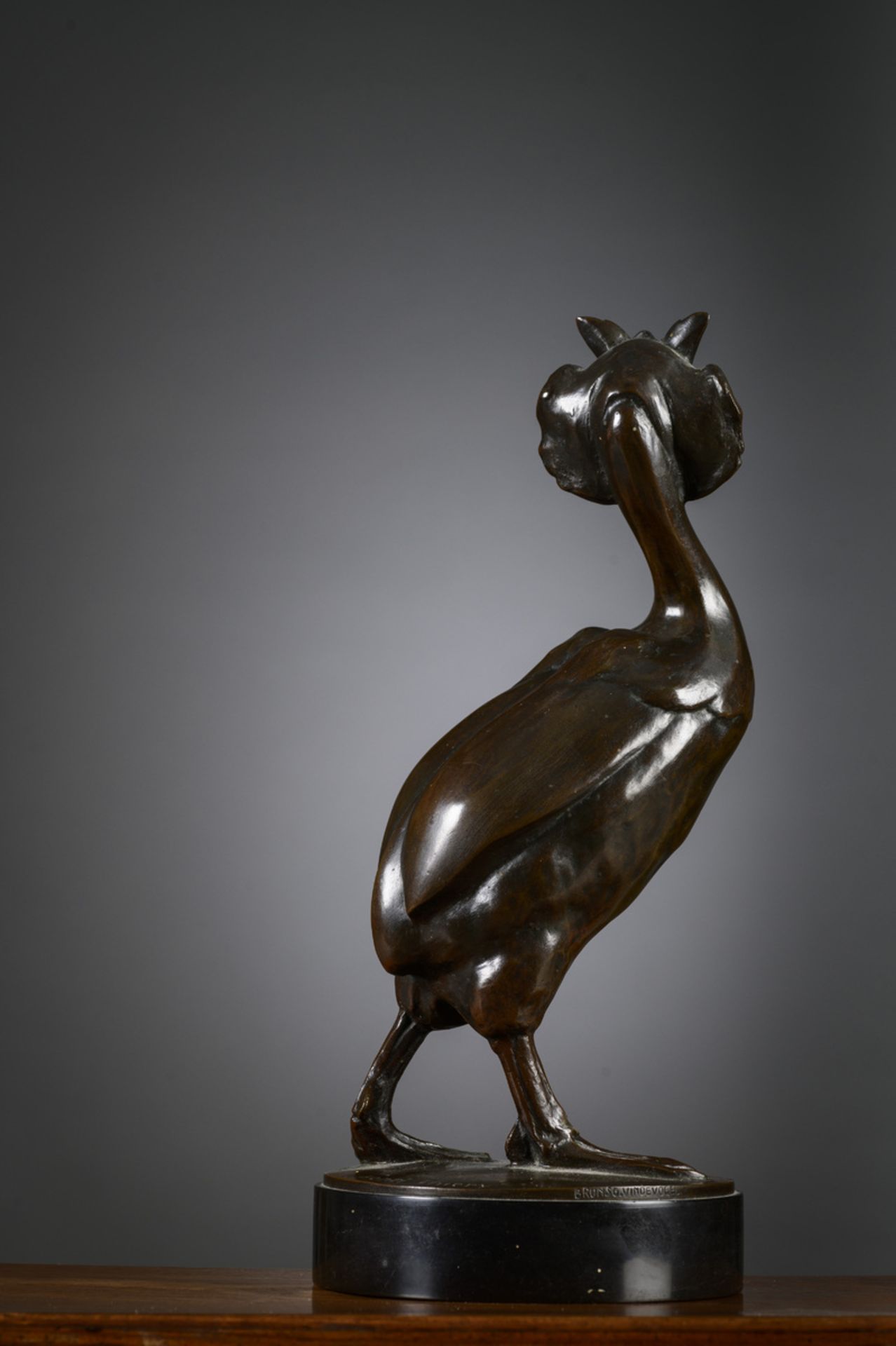 Henri Thiery: bronze sculpture 'grebe' (h31cm), Vindevogel foundry - Image 2 of 4