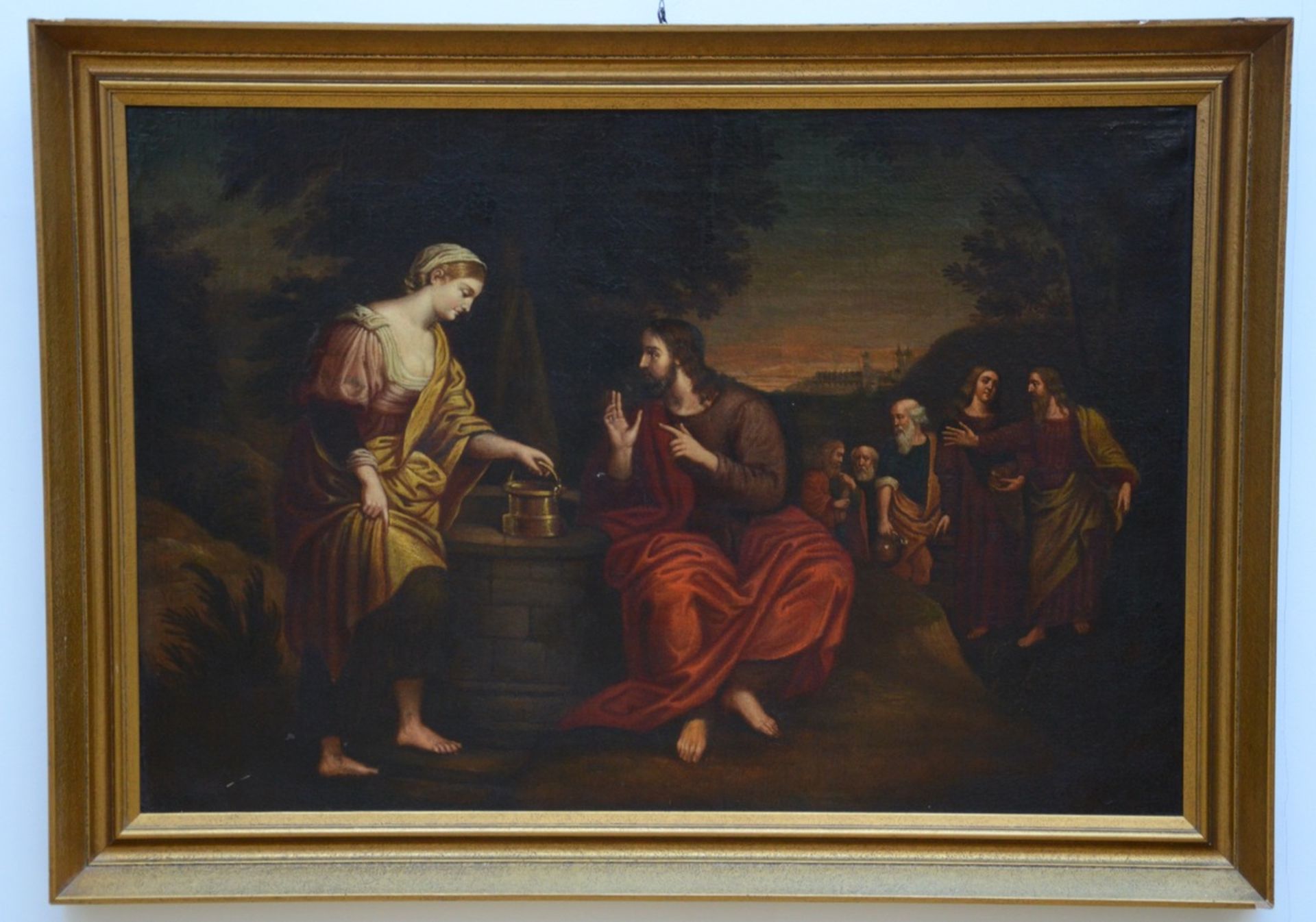 Anonymous: painting (o/c) 'Christ and the Samaritan woman' (79x115cm) (*) - Image 2 of 4