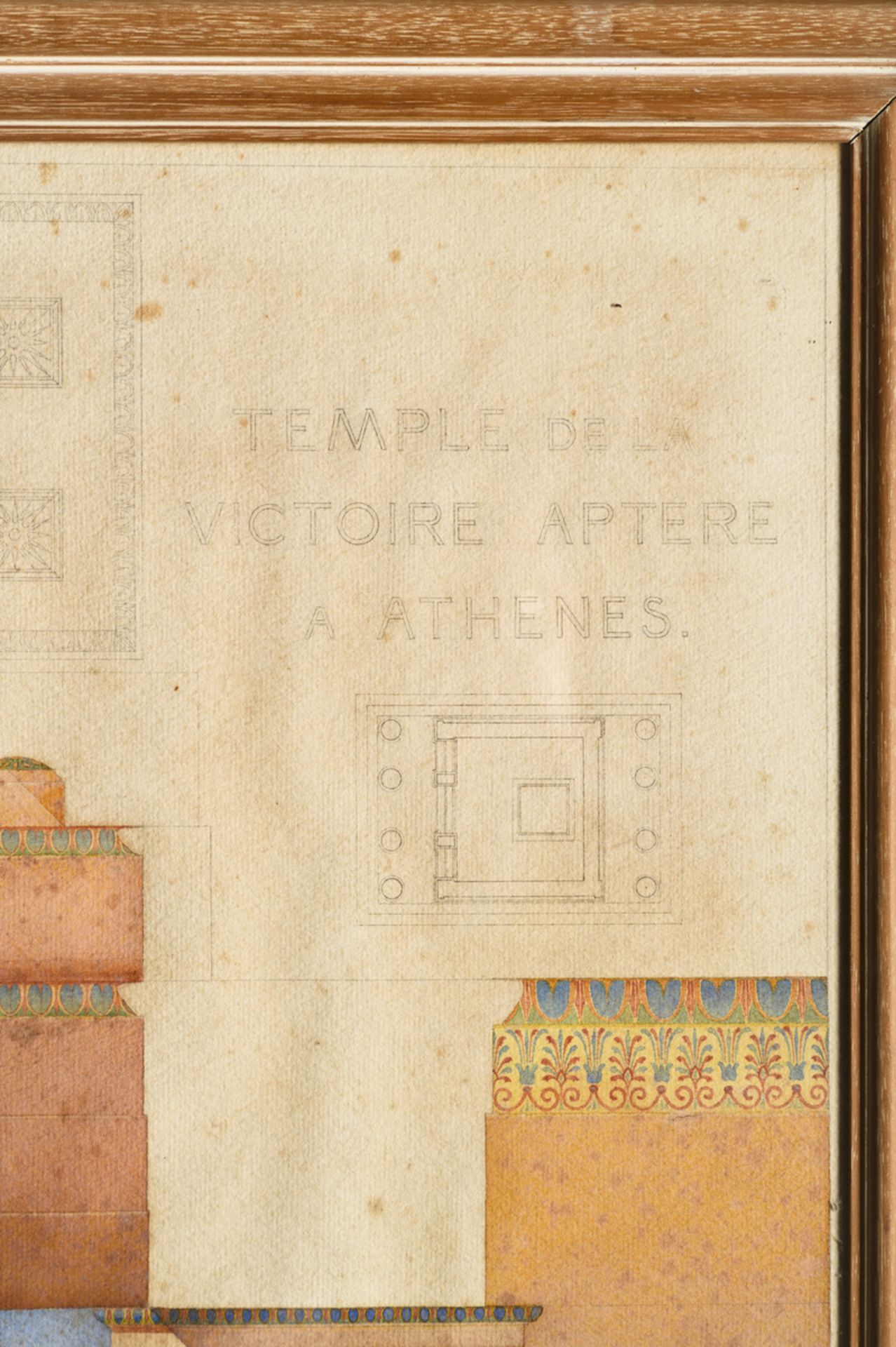 Vereecke 1921: architectural drawing 'Temple de la victoire Aptere ‡ AthÈne' (63x82cm) (*) - Bild 3 aus 5