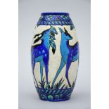 Art Deco vase in grËs Charles Catteau, 'deer' (D943) (h30cm)