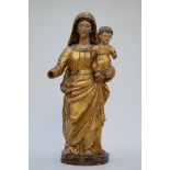 Madonna and Child in gilt wood, 18th century (h100cm)