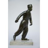 F. Tinel: bronze sculpture 'ice skater' (bronze h32cm)