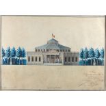 J. Leblan 1848: Architectural drawing 'Cirque Olympique' (67x48cm) (*)