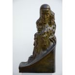 Jan Anteunis (1933): a bronze sculpture 'symbolistic scene' (71x37x24cm)