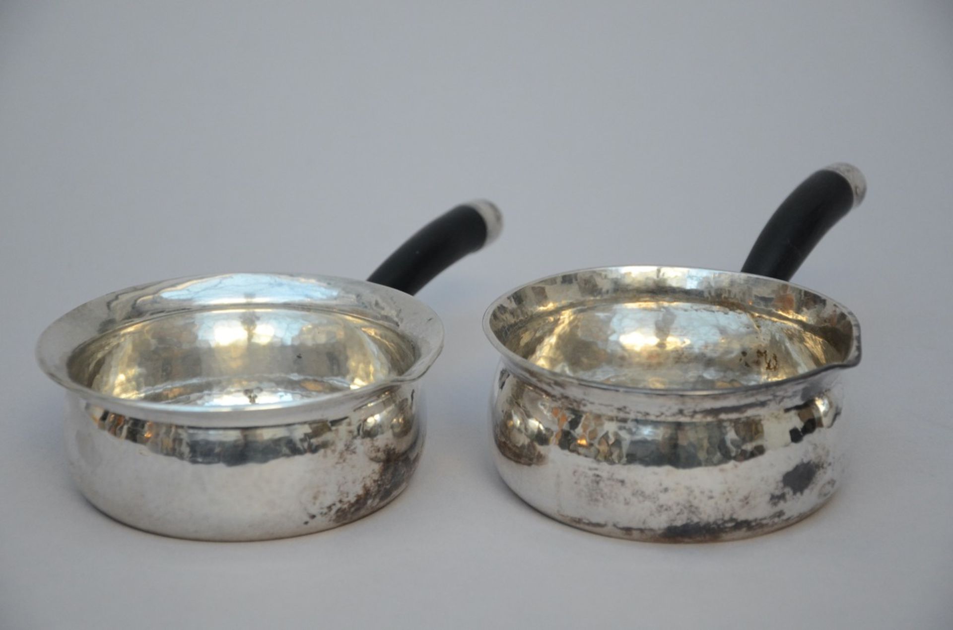 A pair of silver saucepans, Evald Nielsen (h5 dia11cm) + 1 saucepan in Danish silver 925/1000 ( - Bild 2 aus 5