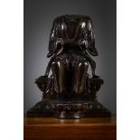 Bust of Maitreya in zitan wood, China or Tibet 18th century (h 19.5 cm)