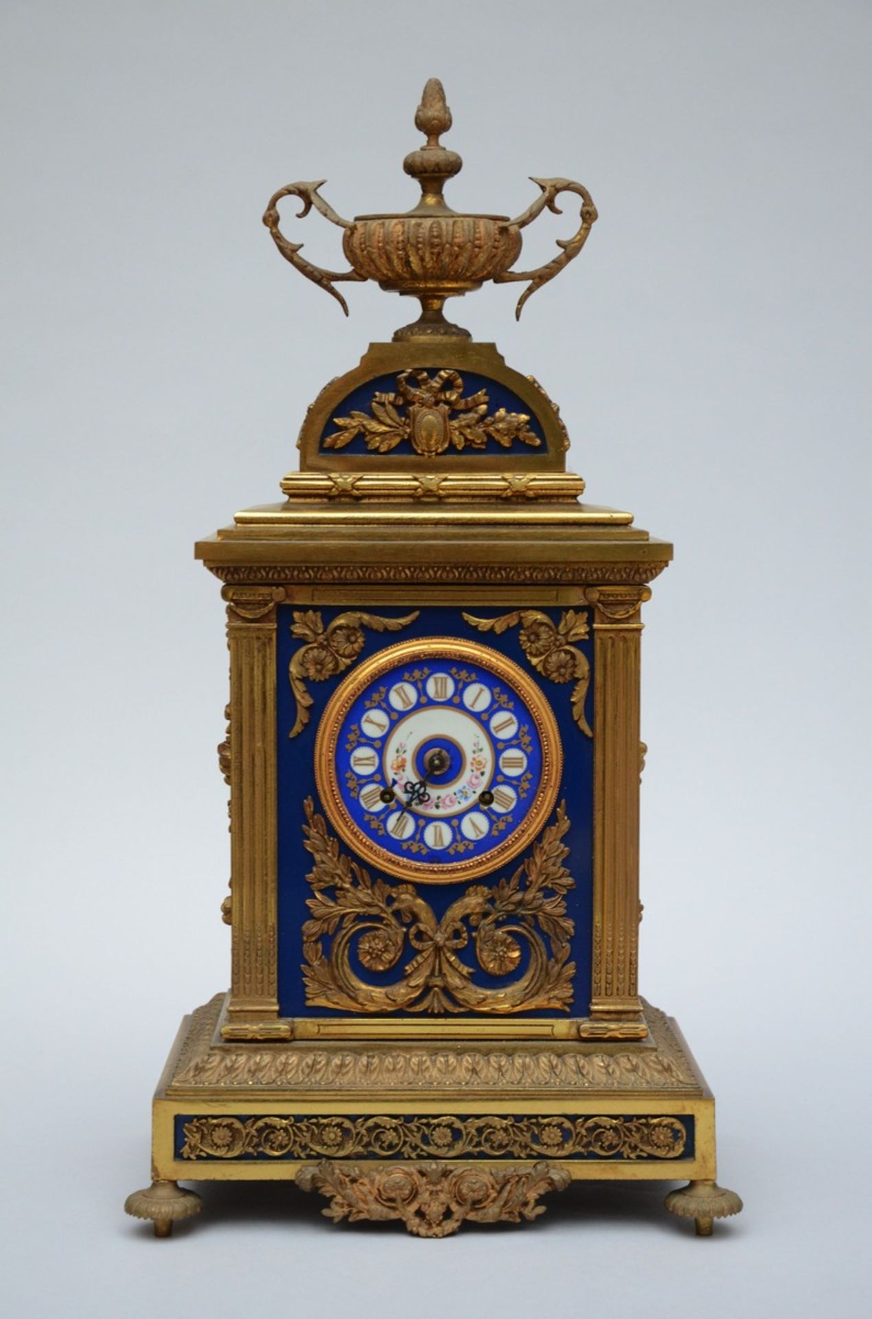 Louis XVI style clock with porcelain plaques (57x30x21cm) (*)