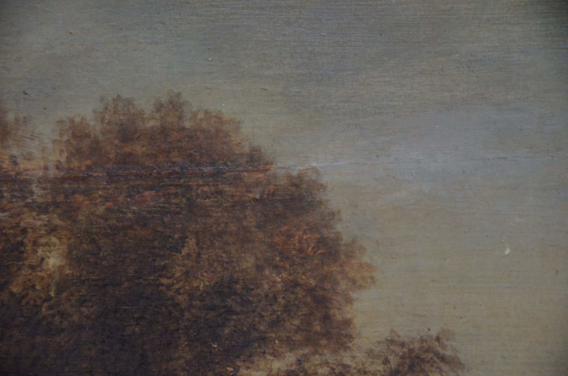 Anonymous (17th - 18th century): painting (o/p) 'river landscape' (50x69cm) (*) - Image 4 of 5