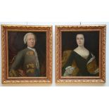 Anonymous: pair of paintings (o/c) 'portrait of a man and woman' (76x62cm) (*)