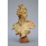Morin: alabaster bust 'Lady' (h57.5cm) (*)