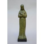 F. Tinel: bronze sculpture 'Our Lady' (h53cm)