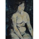 Jan Burssens: painting (o/c) 'female nude' (73x58cm)