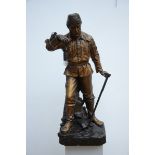 A large plaster statue 'the miner' (h100cm) (*)