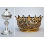 Ciborium in silver, Paris (h23cm) + silver crown (8x17cm)